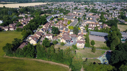 Aerial view of English housing estate in Hoddesdon