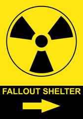 Fototapeta premium Símbolo o icono de refugio nuclear