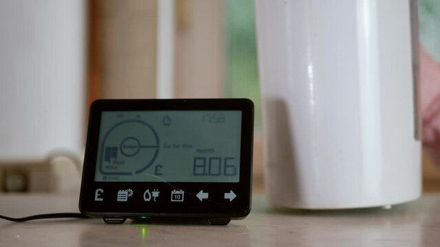Home smart meter with kettle of hot water 