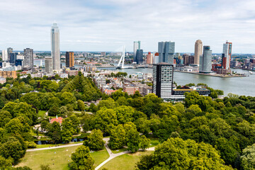 Fototapeta premium View at the center of Rotterdam, Zuid-Holland, The Netherlands, Europe