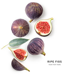 Fig fruits creative layout.