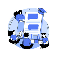 Bilingual immersion program abstract concept vector illustration.