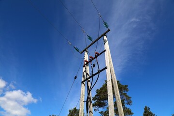 Electric pole in Agder, Norway