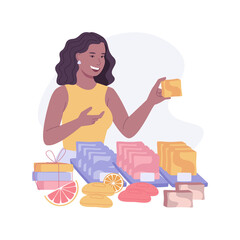 Homemade soap isolated cartoon vector illustrations.