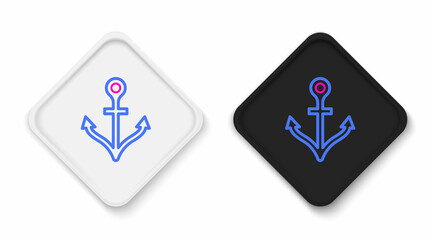 Line Anchor icon isolated on white background. Colorful outline concept. Vector