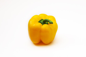 Yellow pepper on a white background. Close-up