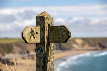 signpost on the wales coast path