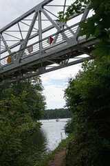 Truss train bridge in Ruciane-Nida, Poland