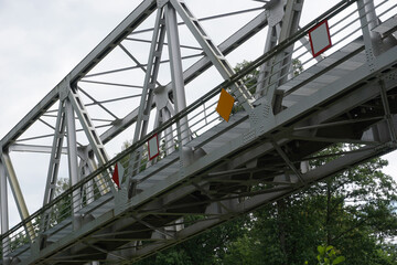 Fototapeta na wymiar Truss train bridge - side view