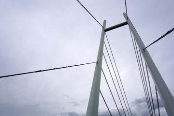 Modern cable-stayed bridge - view from below