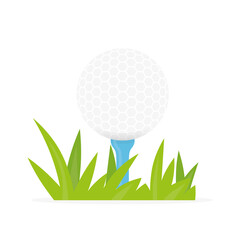 Fototapeta premium golf ball on a tee in the grass- vector illustration