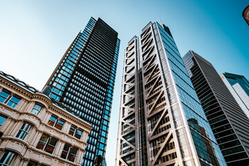 Fototapeta na wymiar Modern skyscrapers in the city of London 