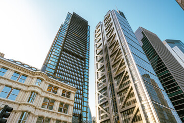Fototapeta na wymiar Modern skyscrapers in the city of London 