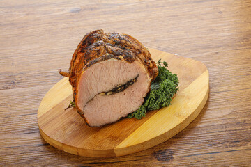 Smoked pork delicous over board