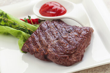 Grilled machete skirt beef steak
