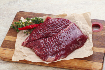 Raw beef machete steak for grill