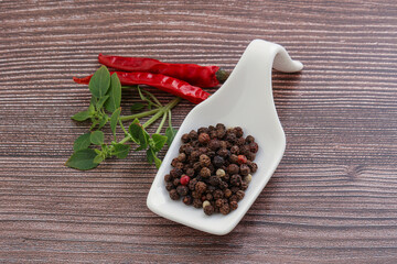 Red, black, yellow pepper mix