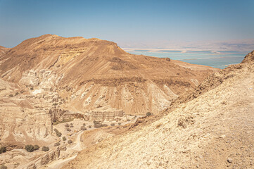 Mer morte à 434 m sous le niveau de la mer en Israël