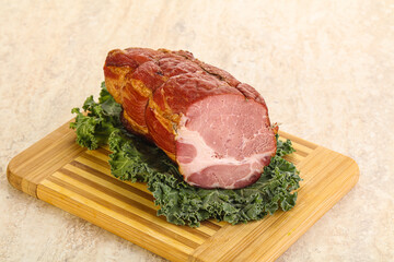 Delicous pork cured meat isolated