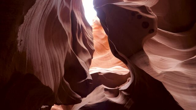 Antelope Canyon With Wavy Smooth Red Sandstone Walls
