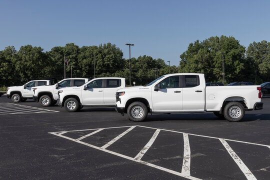 Chevrolet Truck Display. Chevy Offers Trucks In 1500, 2500, 3500, 4500 And 5500 Models.