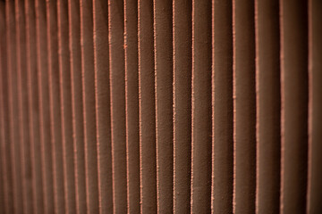 Ribbed cardboard texture. Paper filtering paint. Details of paint shop.