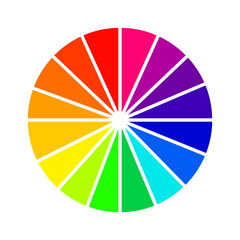 Vector illustration of the color wheel. Color circle isolated on a white background.