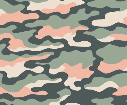 Trendy camouflage vector pattern, seamless modern background.