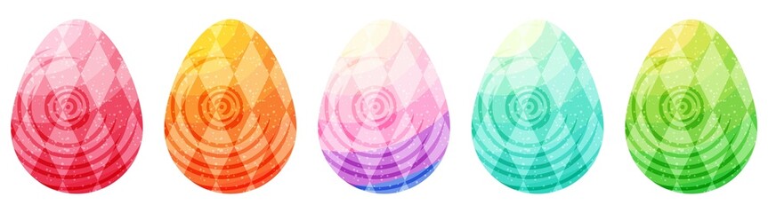 Easter eggs fantasy set. Vector illustration.