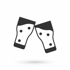 Grey Glass of beer icon isolated on white background. Vector