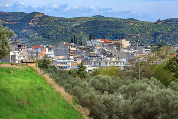 Fototapeta na wymiar Aerial view of Sparta, Peloponnese, Greece