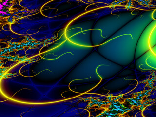 bright abstract pattern of bright and luminous lines, wallpaper, color graphics, design