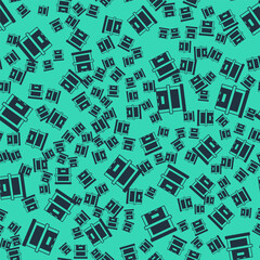 Black Piano icon isolated seamless pattern on green background. Musical instrument. Vector