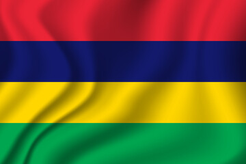 Flag of Mauritius. Mauritian national symbol in official colors. Template icon. Abstract vector background