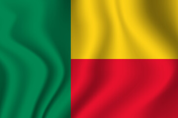 Flag of Benin. National symbol in official colors. Template icon. Abstract vector background