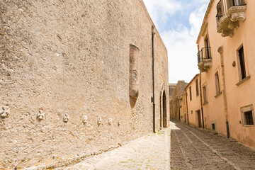 Fototapeta na wymiar Walking around the Streets of Erice, Province of Trapani, Sicily, Italy.