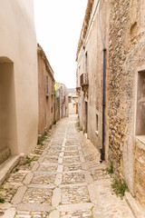 Obraz premium Walking around the Streets of Erice, Province of Trapani, Sicily, Italy.