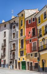 Fototapeta na wymiar Street with colorful houses in Cuenca, Spain