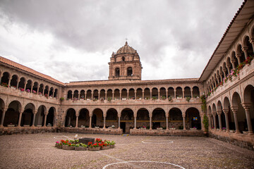Fototapeta premium Church of Santo Domingo set on the Inca ruins of Coricancha in Cusco, Peru