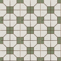 Vector Retro Iconic Old Hong Kong Flooring Tiles Seamless Pattern for Products or Wrapping Paper Prints.