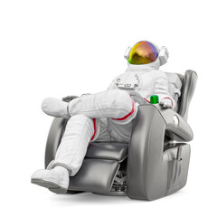 astronaut is relaxing on the recline arm chair © DM7