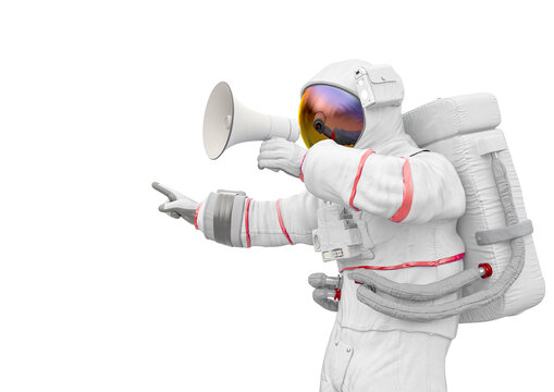 astronaut is protesting with copy space