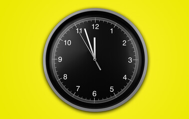 Wall clock on yellow background