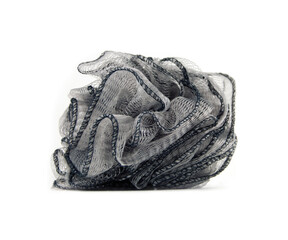 Black Gray Loofah on White Background