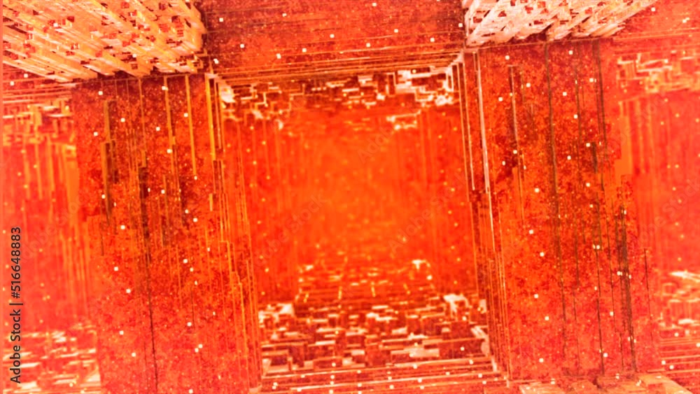 Poster moving 3d space with square walls. motion. surreal 3d space with moving squares and walls. dizzying 