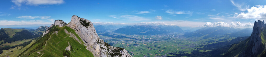 Appenzell, Schweiz: Panorama ins Rheintal