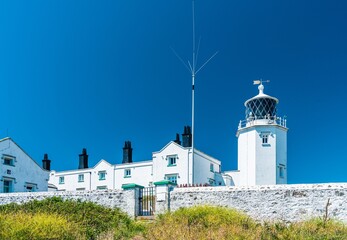 Lizard Lighthouse and Housel Bay Cliffs, Lizard, Helston, Cornwall, England