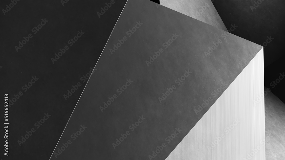 Wall mural 3d gray geometric triangles. concrete abstract background. 3d rendering