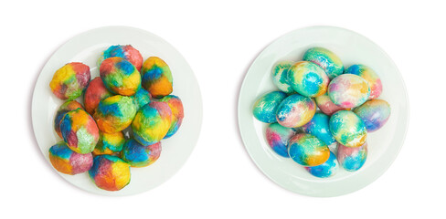Coloring method of eggs with napkins for the holiday of easter