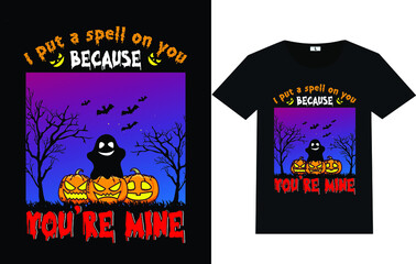 Trendy Halloween Day Typography and Graphic T shirt Design